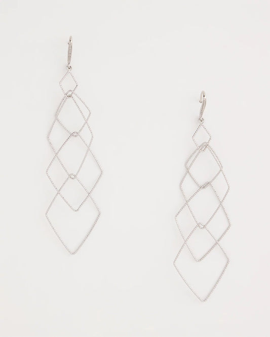 Chico's Customer Favorite - Geo Linear Drop Earrings Silver