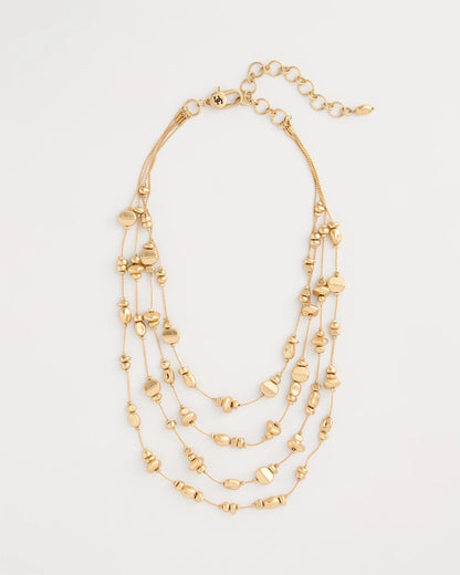Chico's Premium - Golden Nugget Illusion Necklace Gold