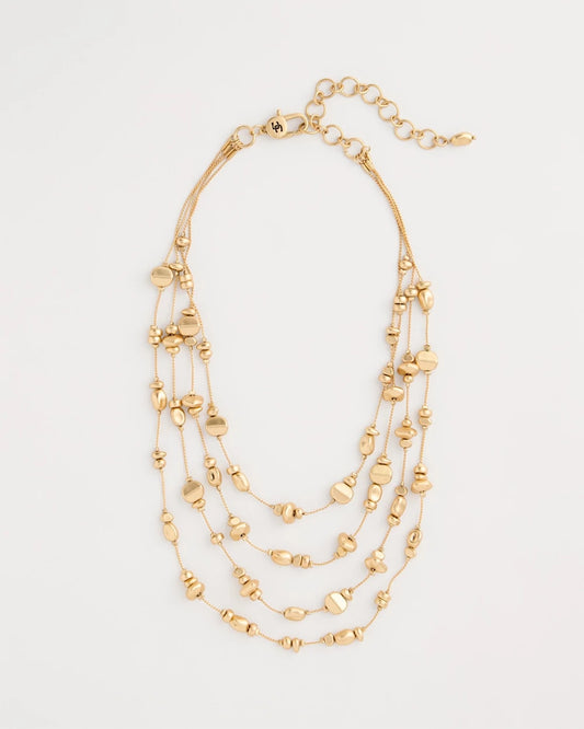 Chico's Premium - Golden Nugget Illusion Necklace Gold