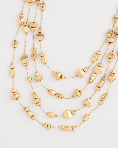 Chico's Premium - Golden Nugget Illusion Necklace Gold
