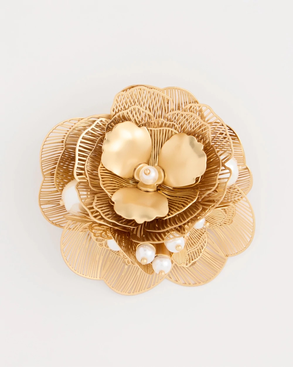 Chico's Essential - Filigree Flower Brooch Gold