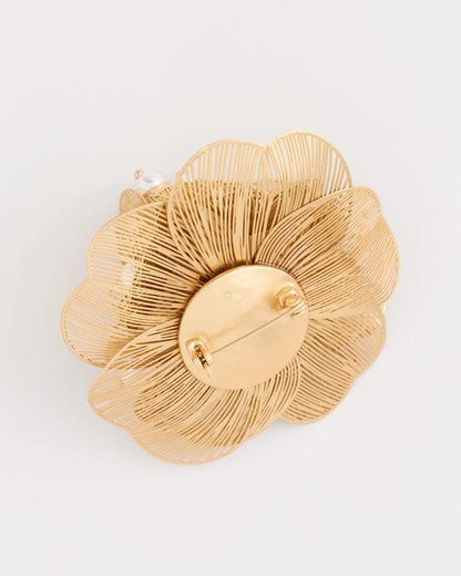 Chico's Essential - Filigree Flower Brooch Gold