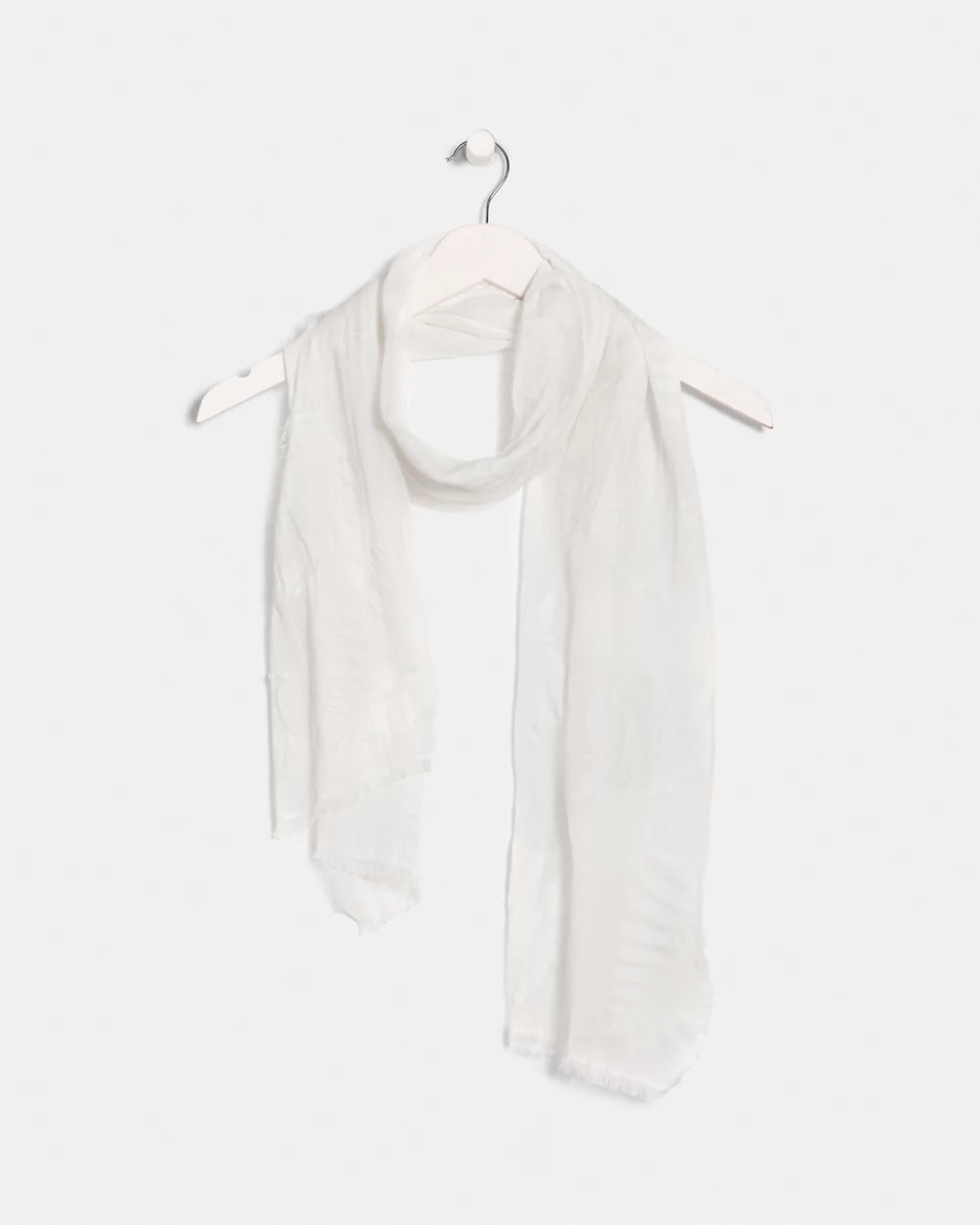 Chico's Exclusive - Textured Palms Oblong Scarf White