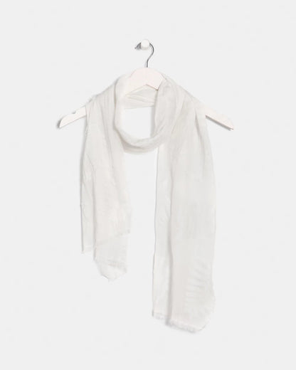 Chico's Exclusive - Textured Palms Oblong Scarf White