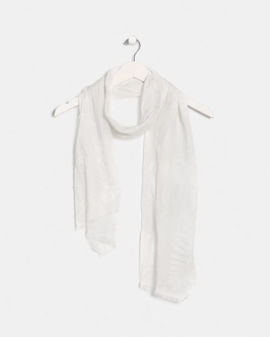 Chico's Exclusive - Textured Palms Oblong Scarf White