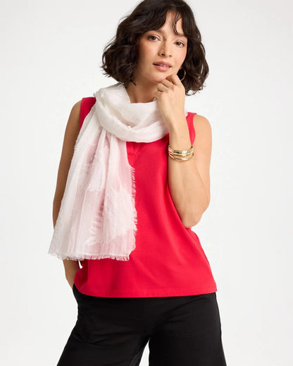 Chico's Exclusive - Textured Palms Oblong Scarf White