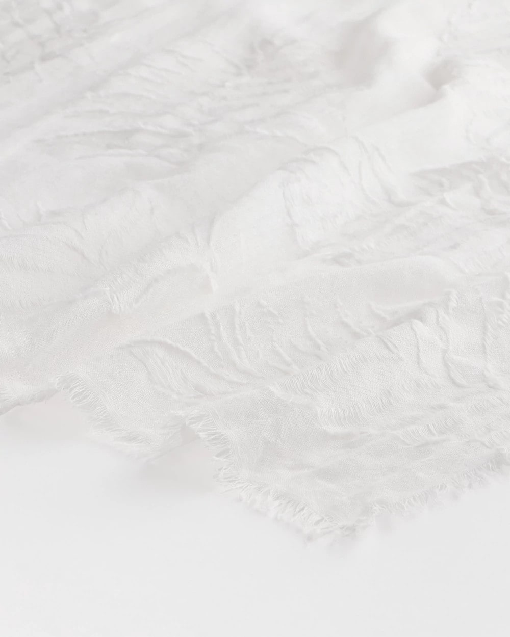 Chico's Exclusive - Textured Palms Oblong Scarf White