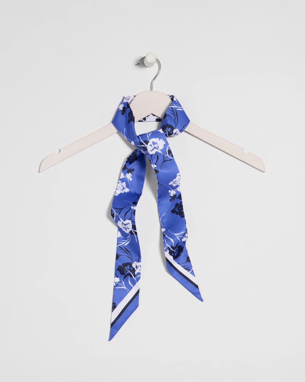 Chico's Essential - Dutch Floral Polka-Dot Skinny Scarf Amparo Blue