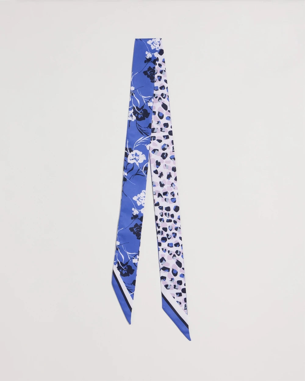 Chico's Essential - Dutch Floral Polka-Dot Skinny Scarf Amparo Blue