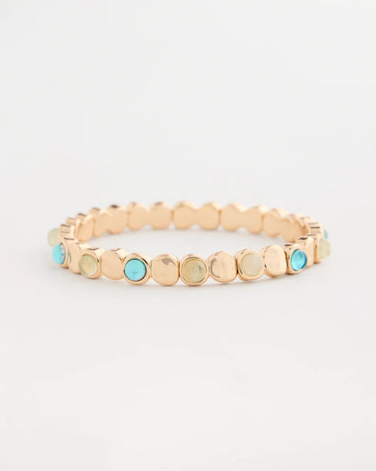Chico's Trending - Quartz Stone Small Stretch Bracelet Light Blue