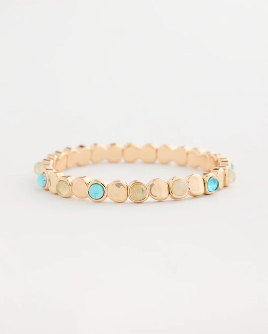 Chico's Trending - Quartz Stone Small Stretch Bracelet Light Blue