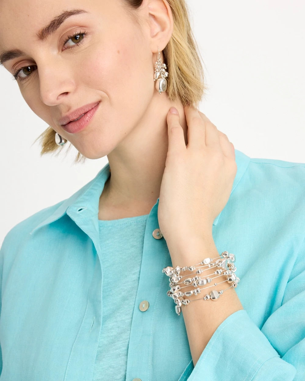Chico's Sale - Silvertone Coil Bracelet Silver