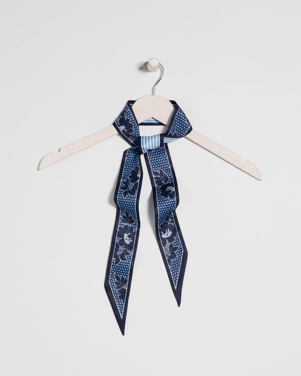 Chico's Top Pick - Ikebana Printed Skinny Scarf Passport Blue