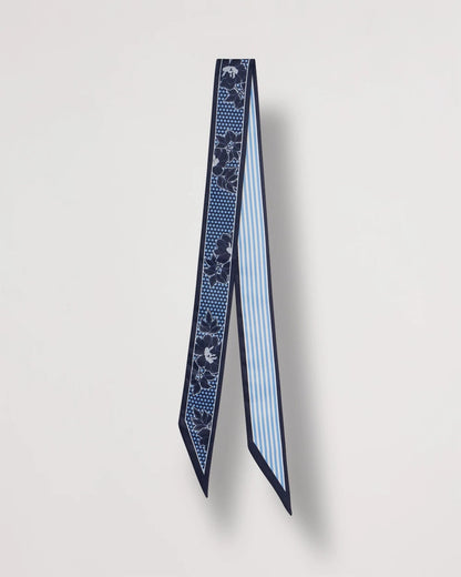 Chico's Top Pick - Ikebana Printed Skinny Scarf Passport Blue