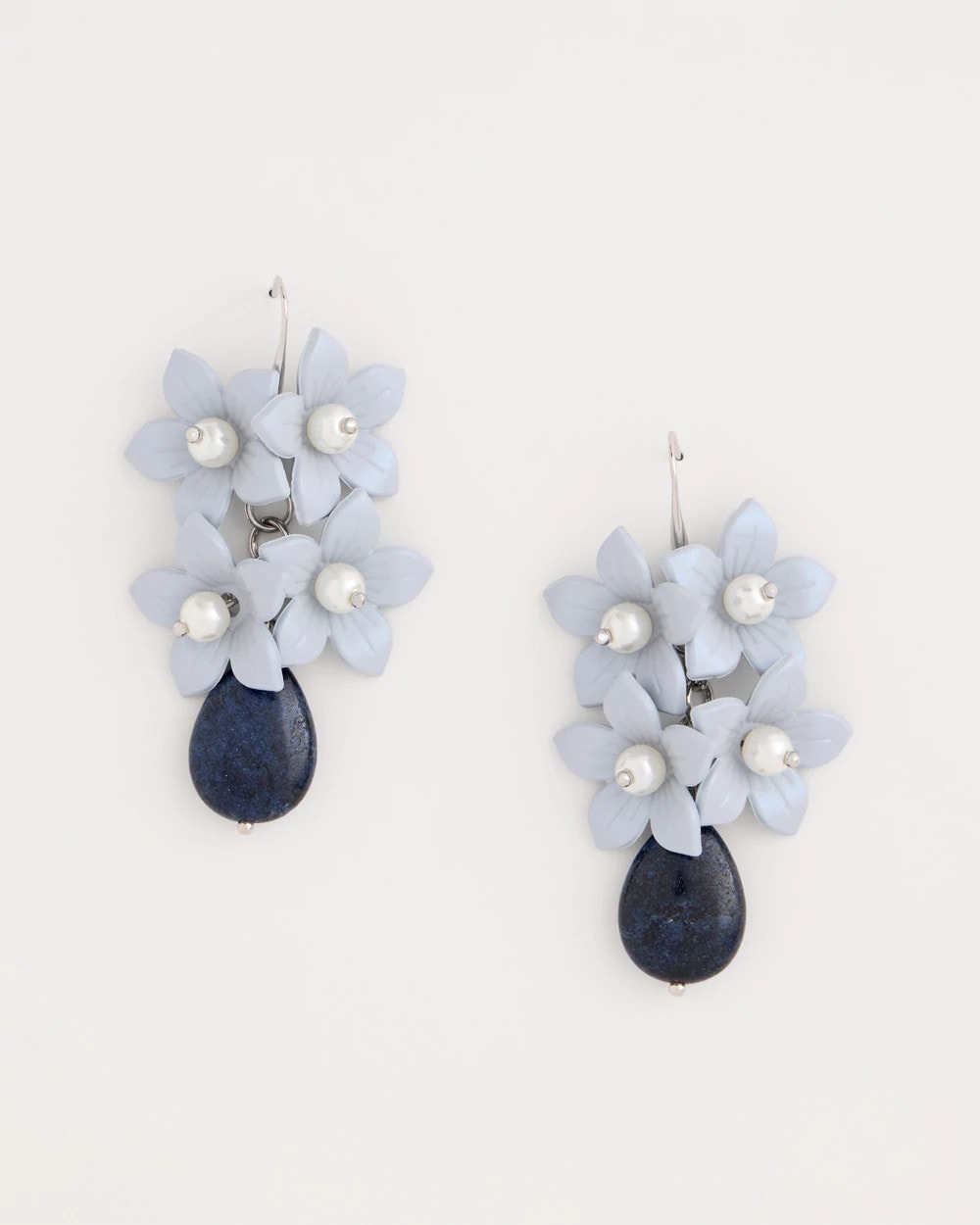 Chico's Essential - Lapis Lazuli Stone Flower Earrings Blue