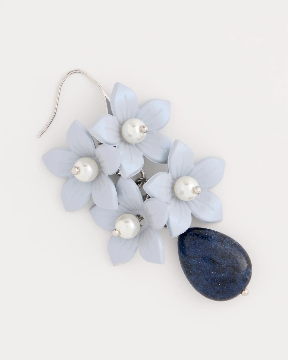 Chico's Essential - Lapis Lazuli Stone Flower Earrings Blue