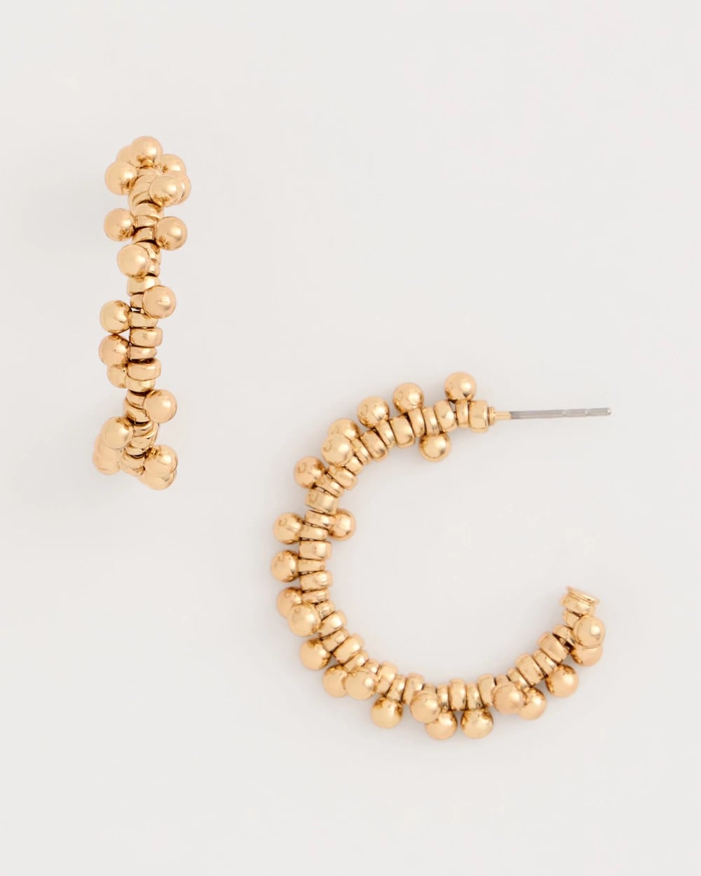 Chico's Quality - Golden Beaded Hoop Earrings Gold
