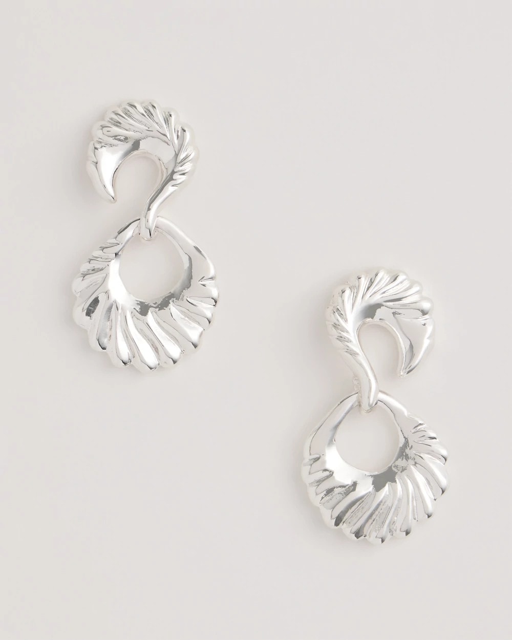 Chico's Customer Favorite - Silvertone Doorknocker Earrings Silver
