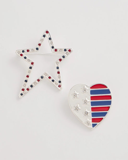 Chico's Premium - Americana Brooch Set of Two Multi
