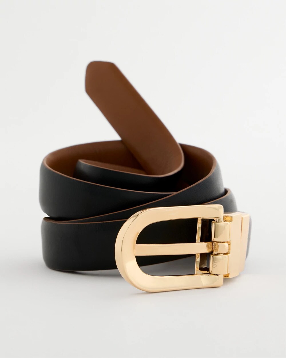 Chico's Popular - Skinny Reversible Trouser Belt Black/Brown