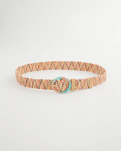 Chico's Discount - Raffia Wrapped Multi-Color Stretch Belt Multi