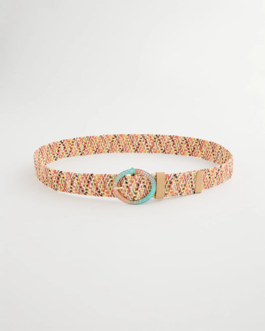 Chico's Discount - Raffia Wrapped Multi-Color Stretch Belt Multi