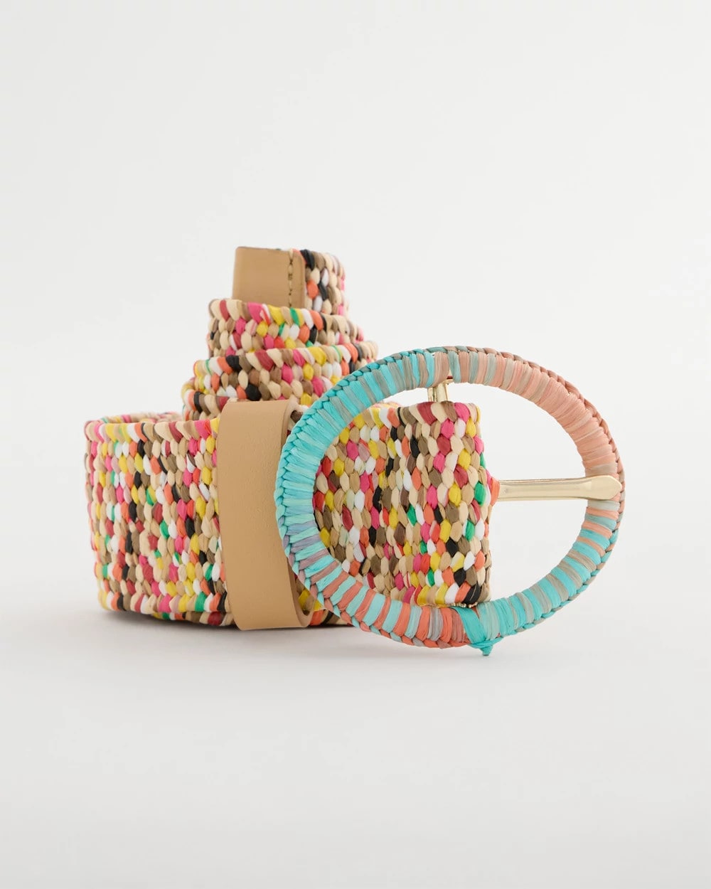 Chico's Discount - Raffia Wrapped Multi-Color Stretch Belt Multi