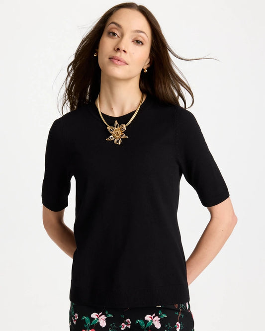 Chico's Top Pick - Ella Crewneck Pullover Sweater Black
