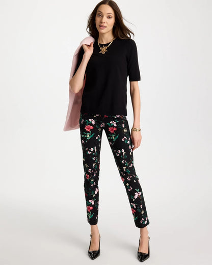 Chico's Top Pick - Ella Crewneck Pullover Sweater Black