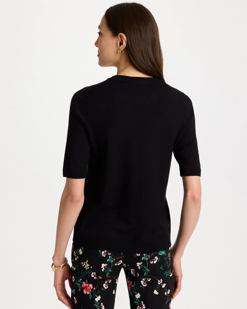 Chico's Top Pick - Ella Crewneck Pullover Sweater Black