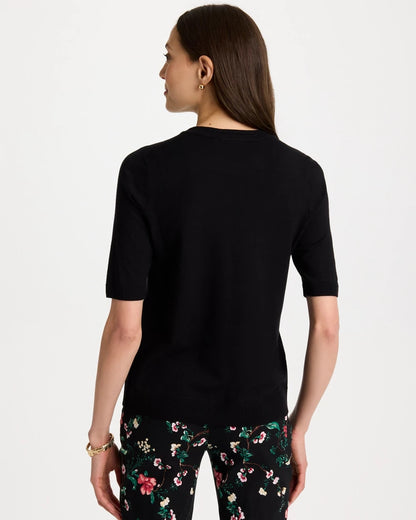 Chico's Top Pick - Ella Crewneck Pullover Sweater Black