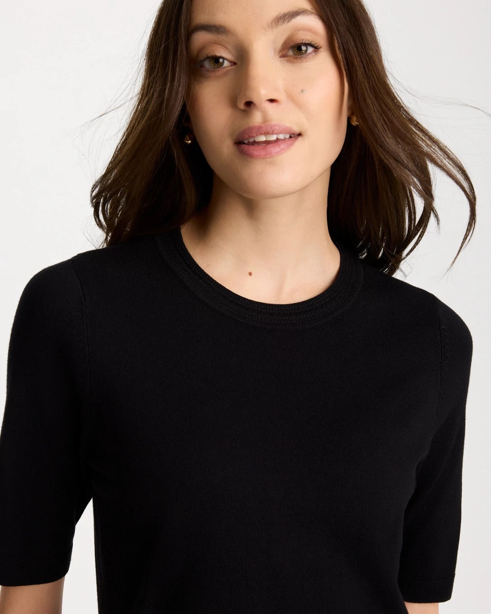 Chico's Top Pick - Ella Crewneck Pullover Sweater Black