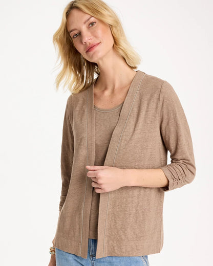 Chico's Great Value - Linen Open Front Cardigan Topaz Smoke