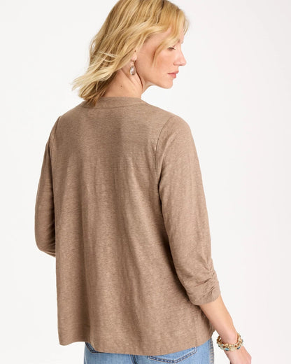 Chico's Great Value - Linen Open Front Cardigan Topaz Smoke