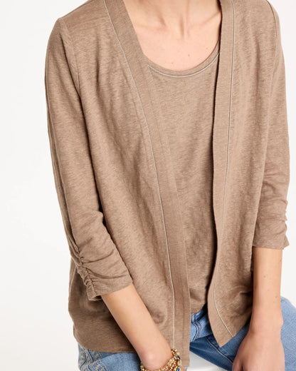 Chico's Great Value - Linen Open Front Cardigan Topaz Smoke