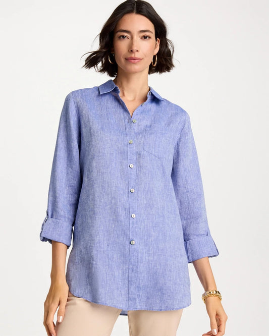 Chico's Hot Sale - No Iron™ Linen Tunic Indigo