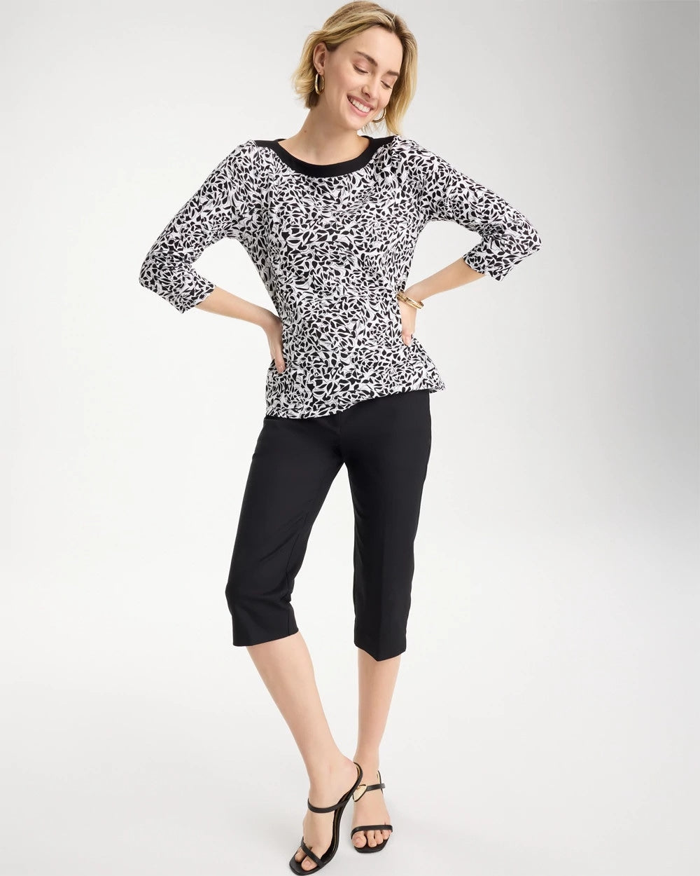 Chico's Special Offer - Fauna Pima 3/4 Sleeve Tee Black
