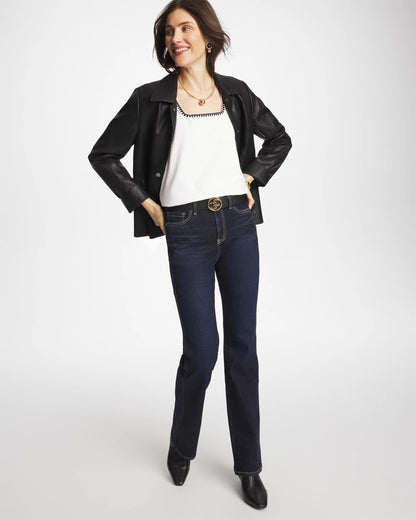 Chico's Great Value - Blanket Stitch Contour Cotton™ Square Neck Tank Alabaster