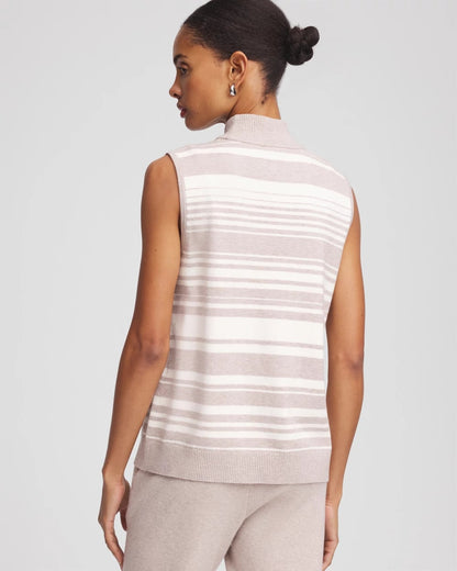 Chico's Essential - Zenergy® Luxe Cashmere-Blend Cap-sleeve Top Helium Faux Heather
