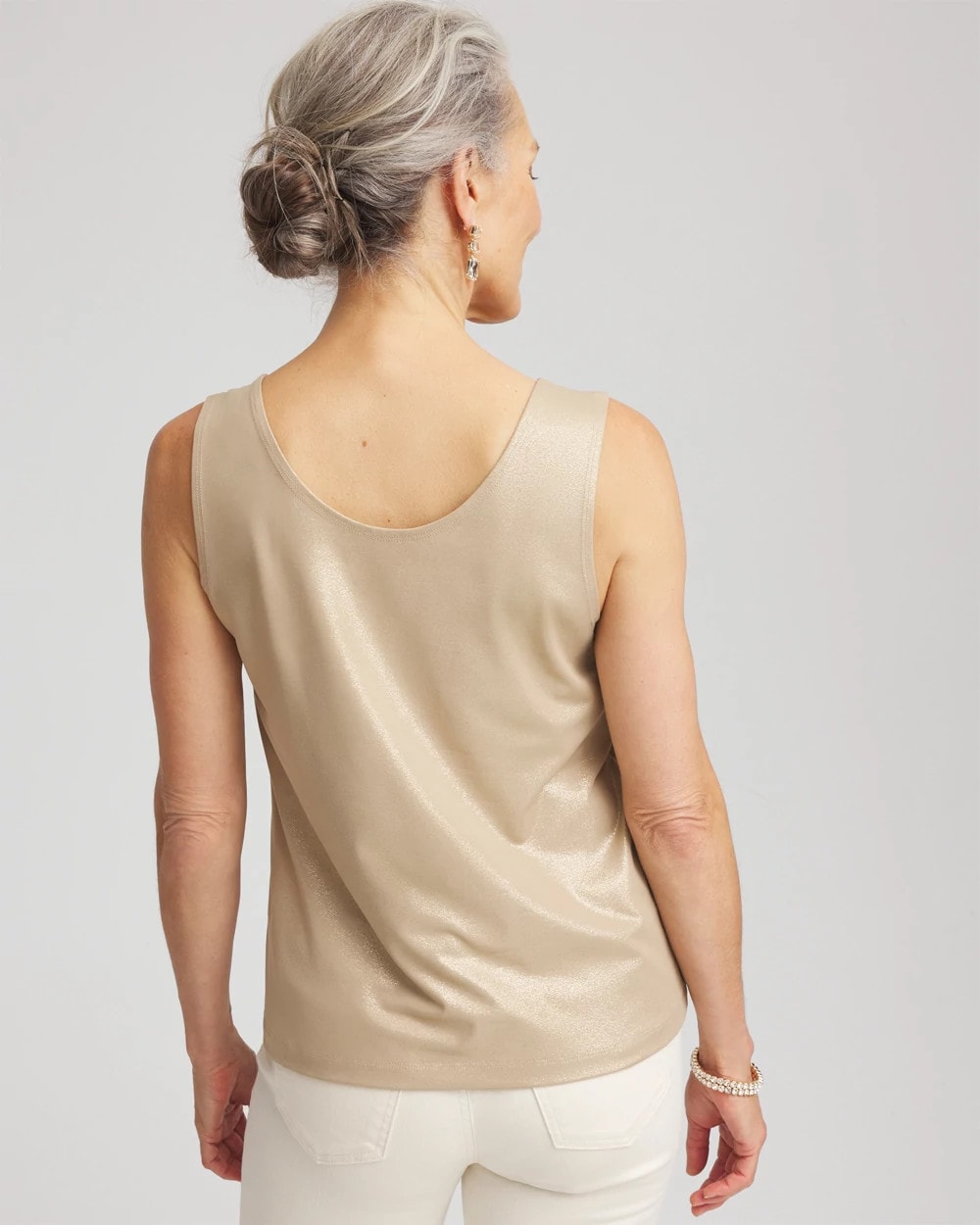 Chico's Recommended - Foiled Microfiber Tank Champagne