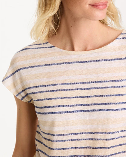 Chico's Recommended - Striped Linen Dolman Tee Passport Blue