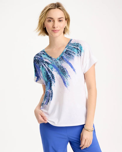 Chico's Classic - Zenergy® Sicily Splash Drop Shoulder Tee Pale Sweet Pea
