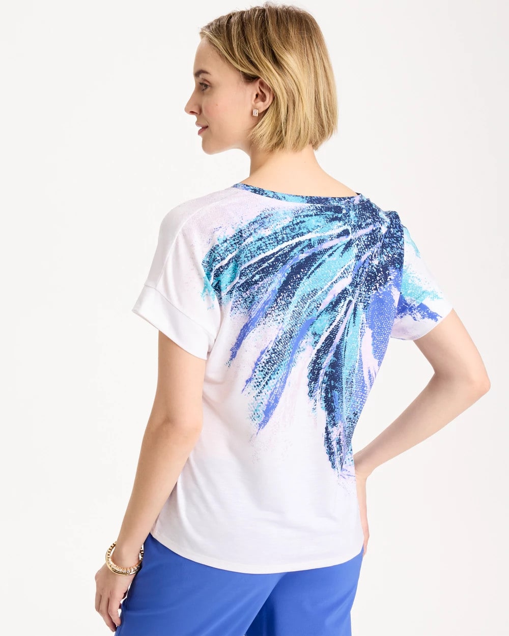 Chico's Classic - Zenergy® Sicily Splash Drop Shoulder Tee Pale Sweet Pea