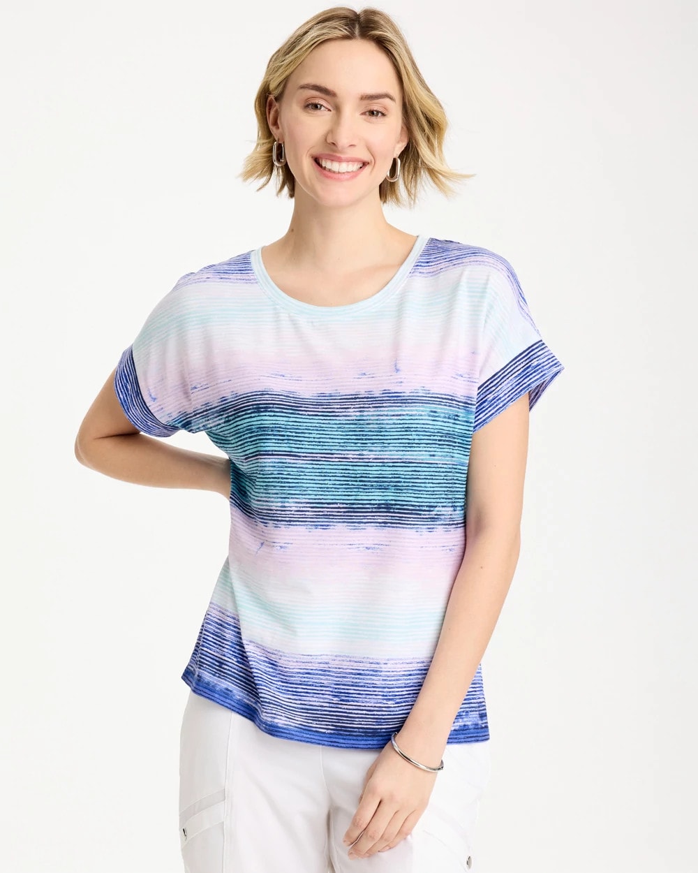 Chico's Recommended - Zenergy® Ombre Drop Shoulder Tee Pale Sweet Pea