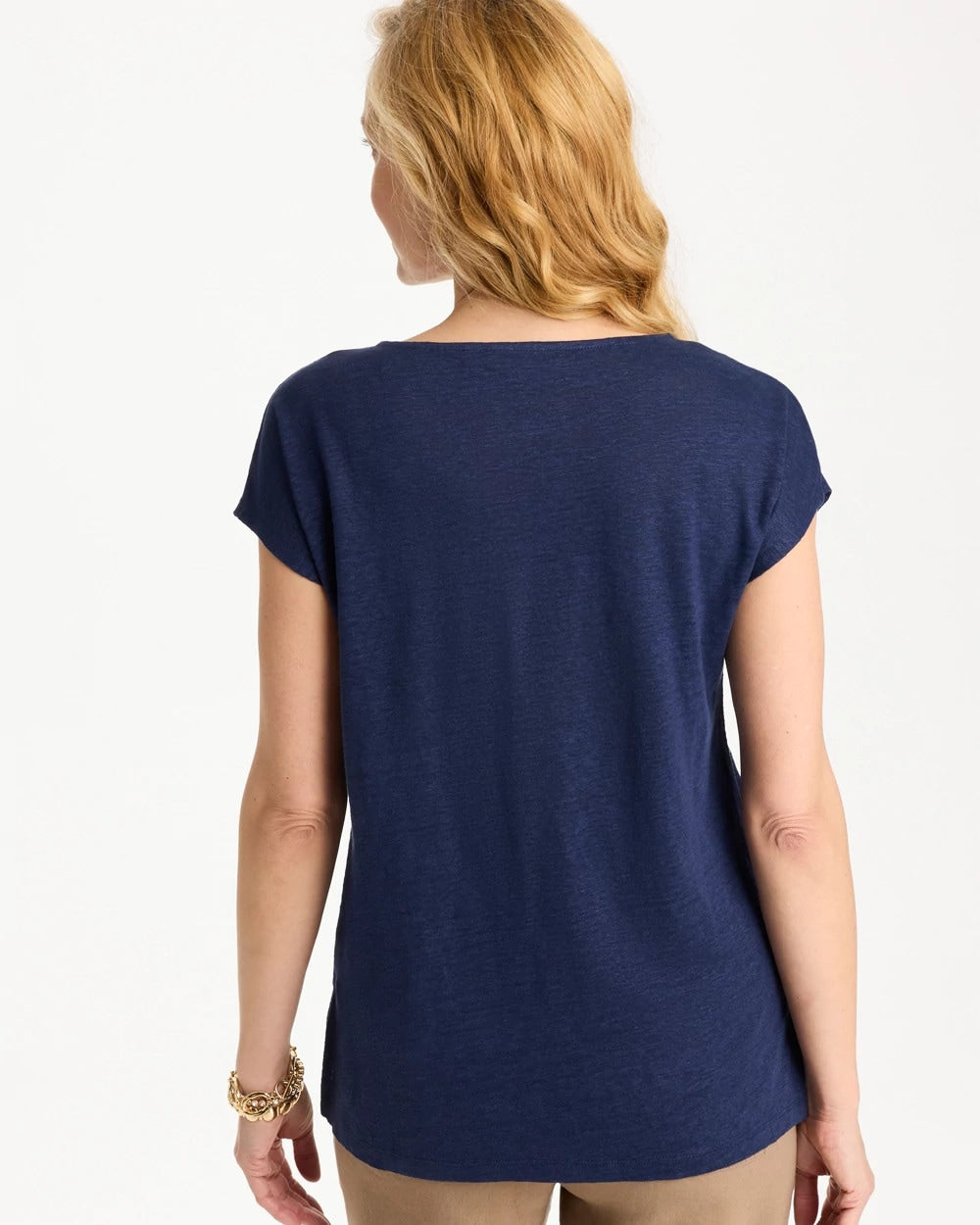 Chico's Best Price - Embroidered Linen Dolman Tee Passport Blue