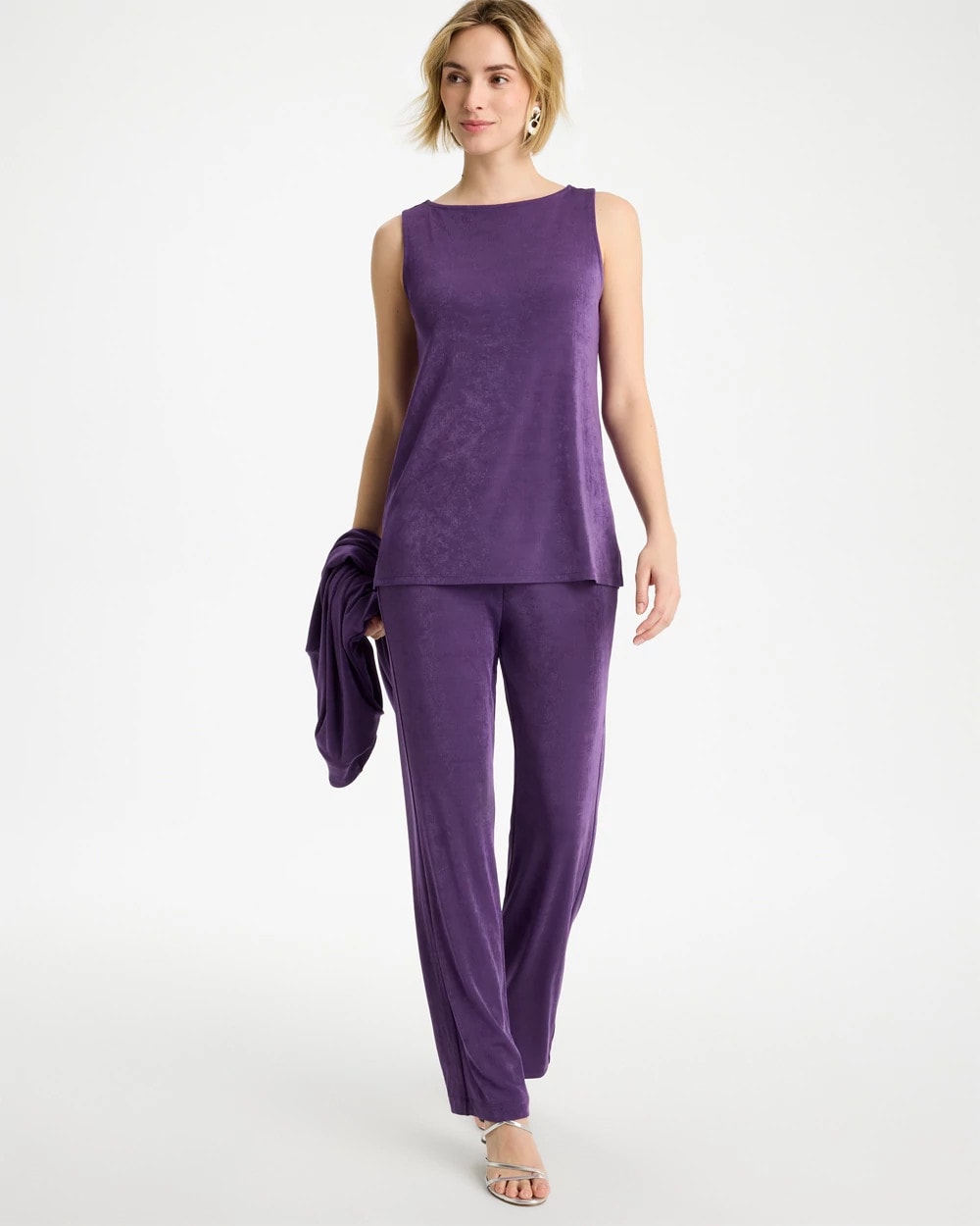 Chico's Signature - Travelers™ Side-Slit Tank Rich Amethyst