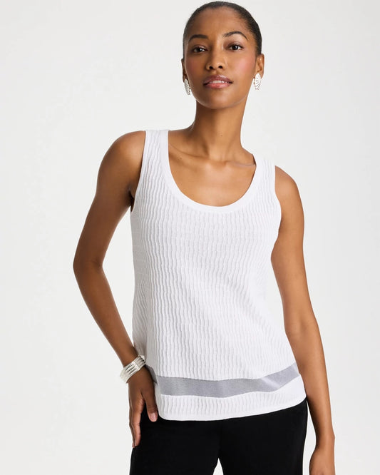 Chico's Everyday - Travelers™ Sheer Stripe Tank Travelers Winter Drift