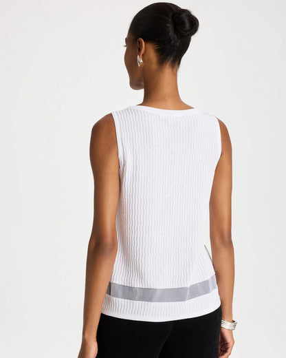 Chico's Everyday - Travelers™ Sheer Stripe Tank Travelers Winter Drift
