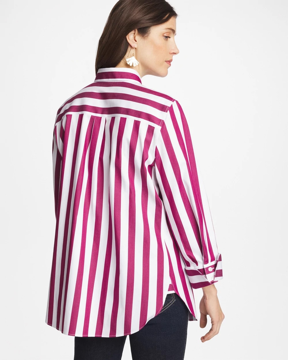 Chico's Trusted - No Iron™ Stretch Striped Shirt Gladiolus