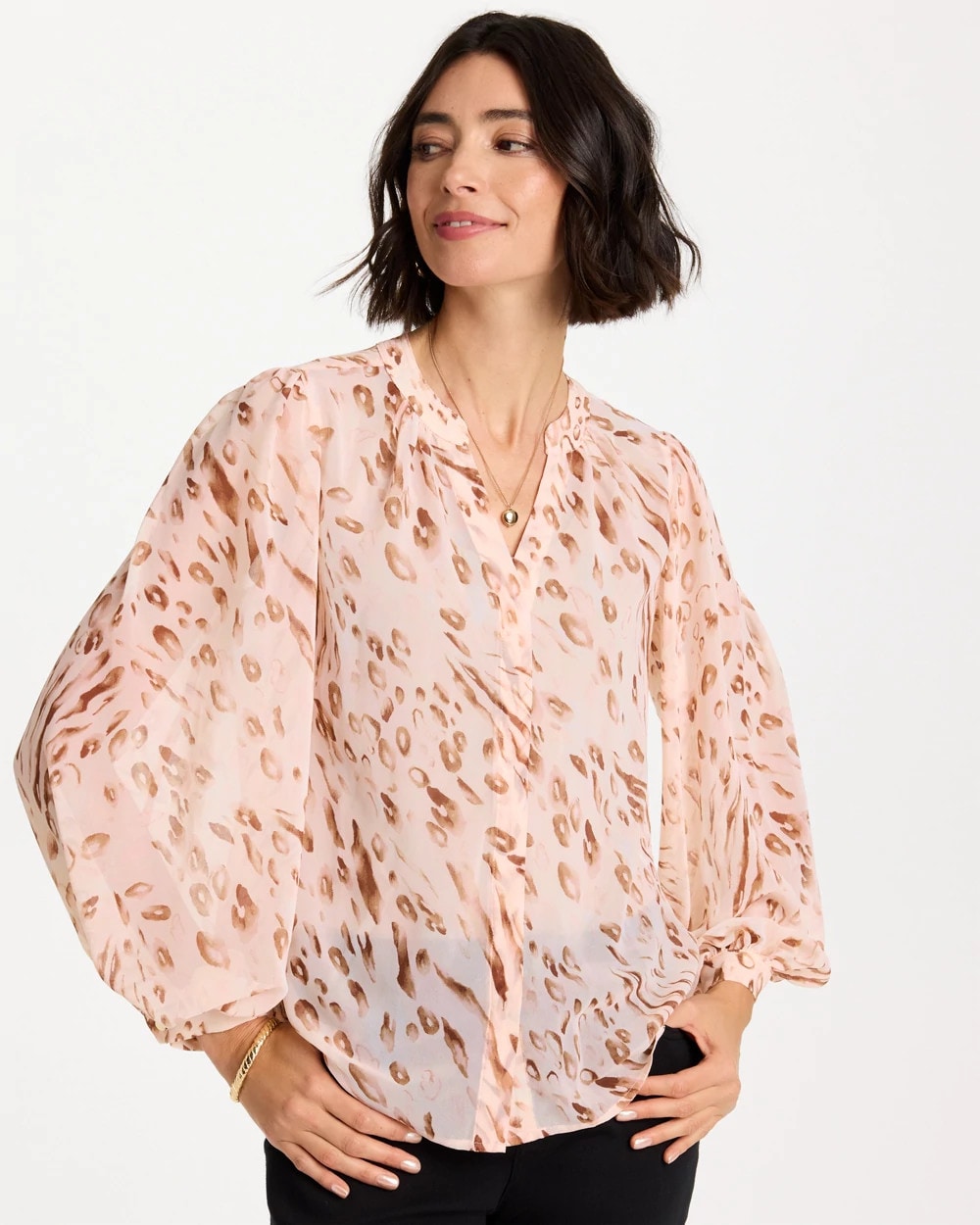 Chico's Top Pick - Georgette Soft Spots Blouse Sweet Blossom